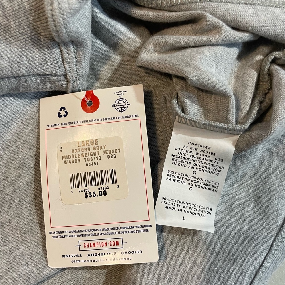 NWT Champion Women Large Heather Gray Hoodie with Logo - Picture 7 of 8